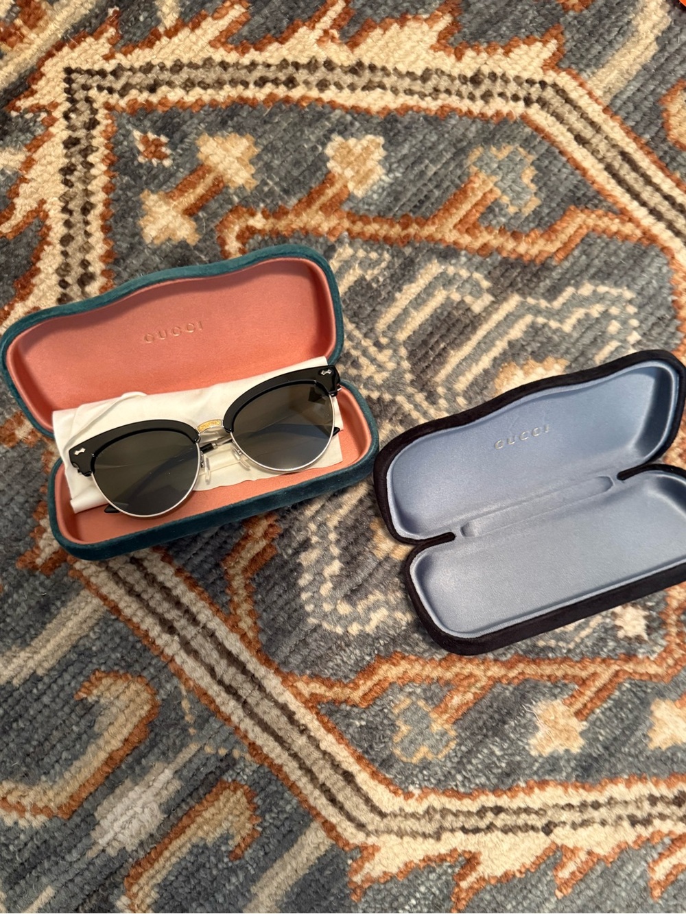 Gucci Black and Gold Cat-Eye Sunglasses
